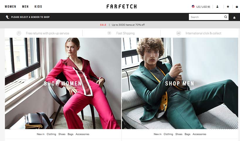 Farfetch clothing shop