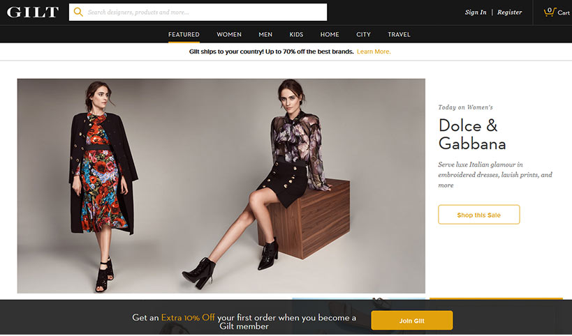 Gilt clothes store