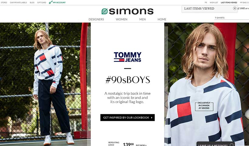 Simons Canada clothing